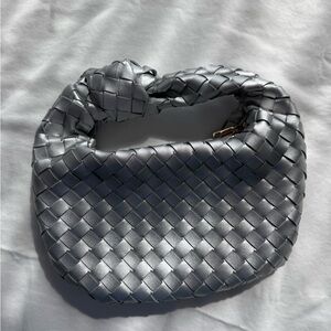 Urban Expressions Silver Woven Shoulder Bag